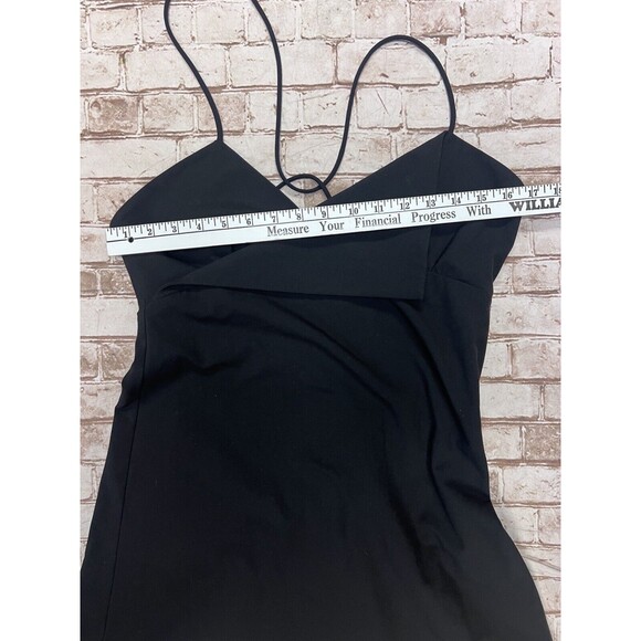ZARA Crossover Surplice Neckline Strappy Mini Dress in Black Size L - Picture 7 of 10